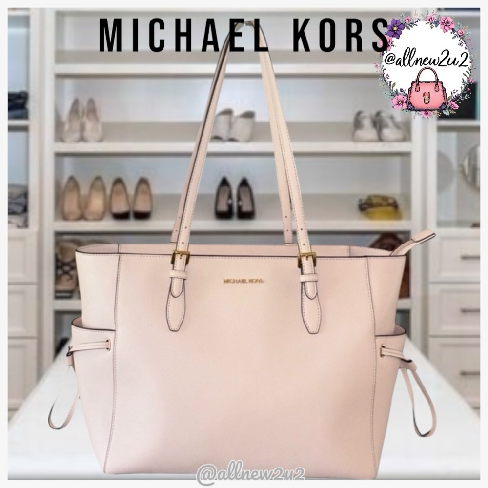 Michael Kors Gilly Large Drawstring Zip Tote Bag in Vanilla 3581S2GT7L